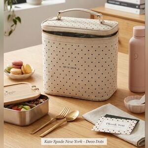 ✨️Kate Spade New York "Out To Lunch" Insulated Lunch Tote – Deco Dots 🖤👜